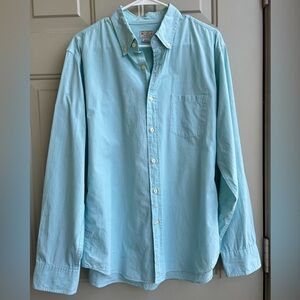 J.Crew Tailored Fit Button-Down Shirt Men’s Size L Cotton Light Blue Fine Stripe